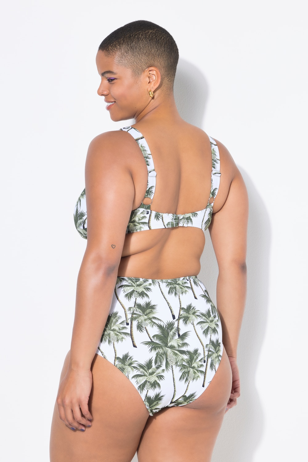 Tankini Ulla Popken A Pois Floreali - Costume Due Pezzi Donna, Top Lungo Con Coppe Rimovibili, OEKO-TEX - Foto 10