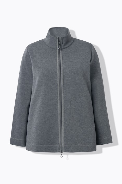 Sweatjacke, Stehkragen, 2-Wege-Zipper, Glitzerband