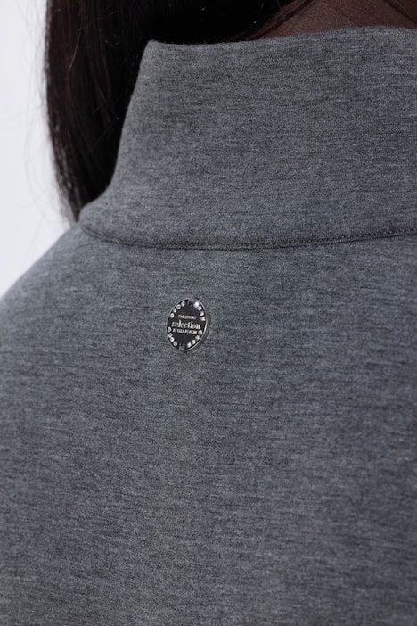 Sweatjacke, Stehkragen, 2-Wege-Zipper, Glitzerband