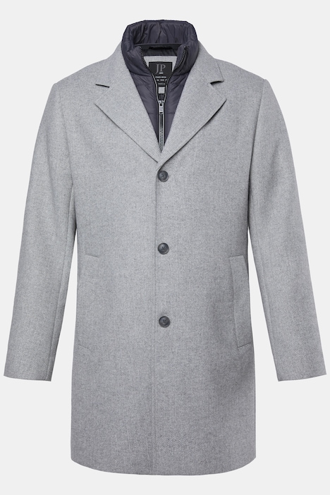JP1880 Wollmix-Mantel, Wollanteil, Nylon-Einsatz, Reverskagen, bis 7 XL