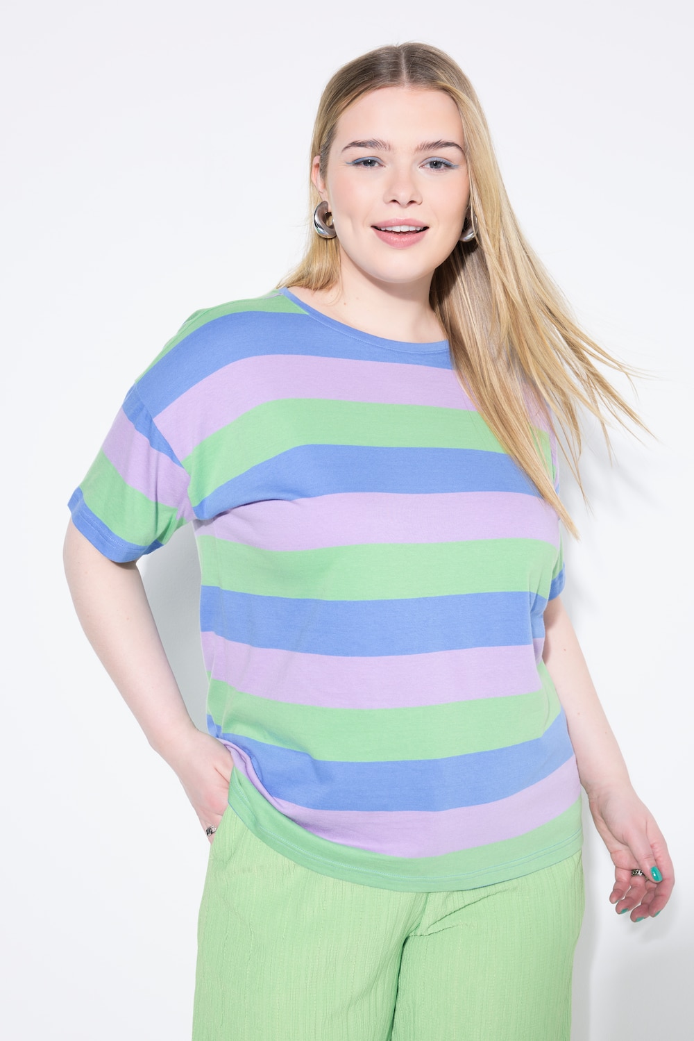 T-Shirt, Oversize Shape, Blockstreifen