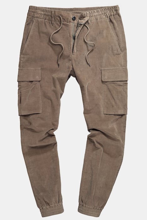 Pantalon cargo JP 1880 en velours côtelé, finition FLEXNAMIC® et nombreuses poches, coupe Straight Fit - jusqu'à la taille 74
