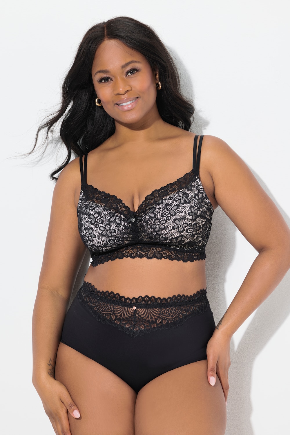 Große Größen TruYou Bralette, Damen, schwarz, Größe: 100E, Synthetische Fasern/Elasthan, Ulla Popken