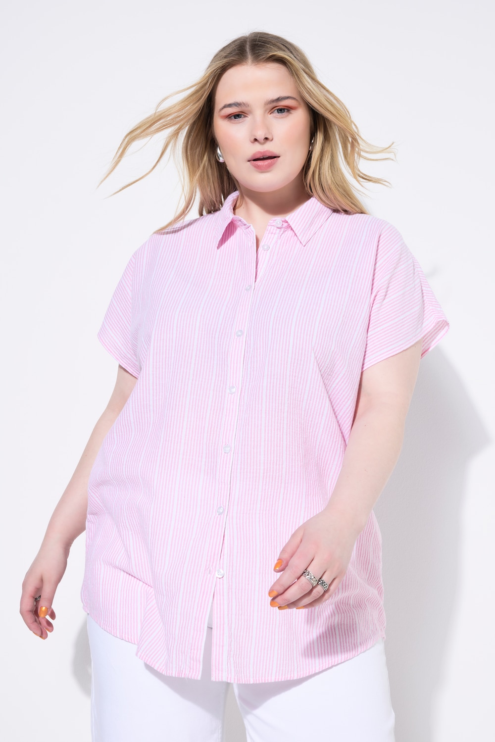 Große Größen Blusenshirt, Damen, rosa, Größe: 46/48, Baumwolle, Studio Untold
