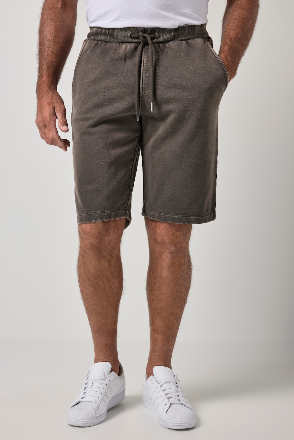 Sweat Bermudashorts, elastisk linning, vintage-look, op til 8 XL