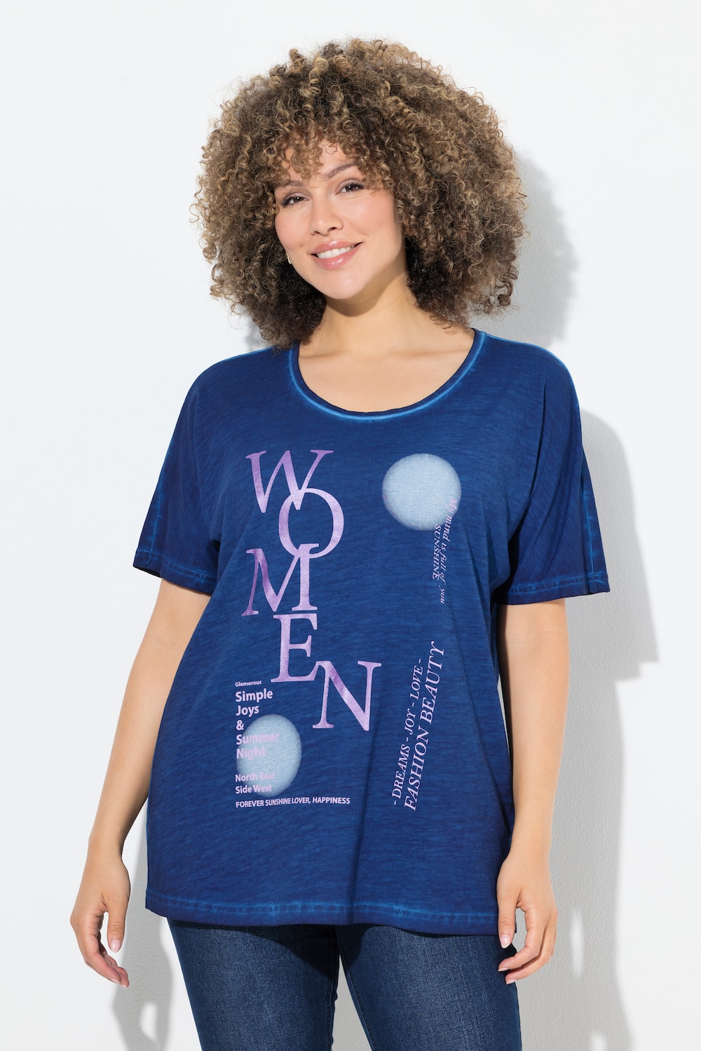 Thumbnail - Große Größen T-Shirt, Damen, blau, Größe: 58/60, Baumwolle, Ulla Popken