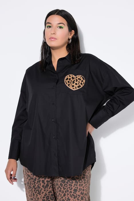 Hemdbluse, oversized, Rückenprint
