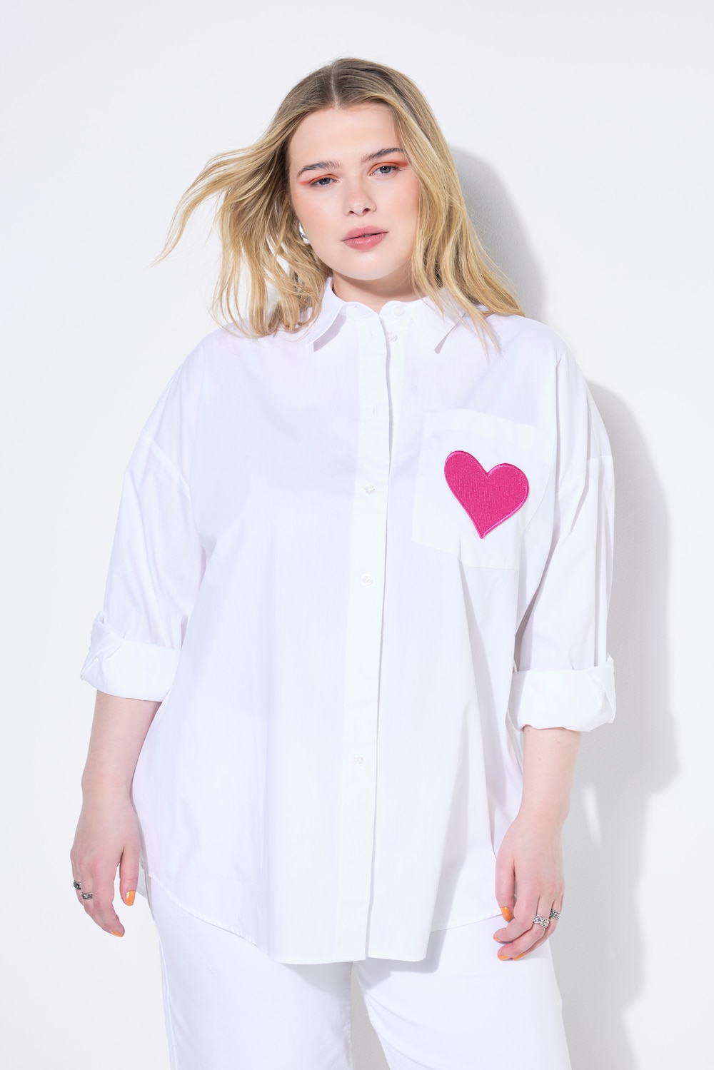 Große Größen Hemdbluse, Damen, weiß, Größe: 46/48, Baumwolle, Studio Untold