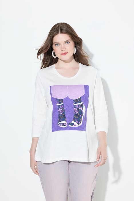 Shirt, Schuhe, Classic, Rundhalsausschnitt, 3/4-Arm