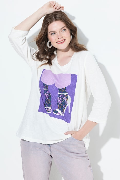 Shirt, Schuhe, Classic, Rundhalsausschnitt, 3/4-Arm