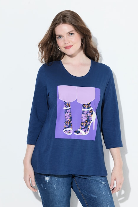 Shirt, Schuhe, Classic, Rundhalsausschnitt, 3/4-Arm