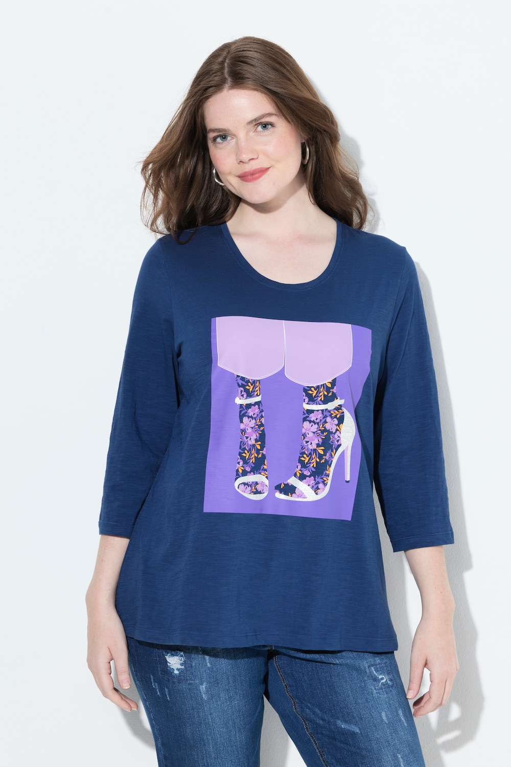 Große Größen Shirt, Damen, blau, Größe: 58/60, Baumwolle, Ulla Popken