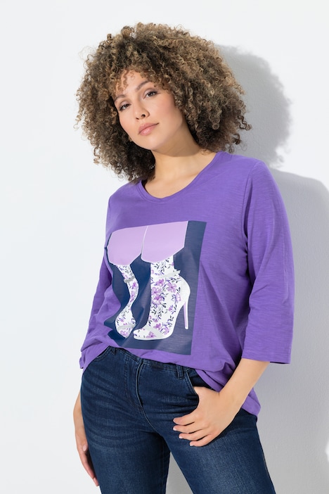 Shirt, Schuhe, Classic, Rundhalsausschnitt, 3/4-Arm