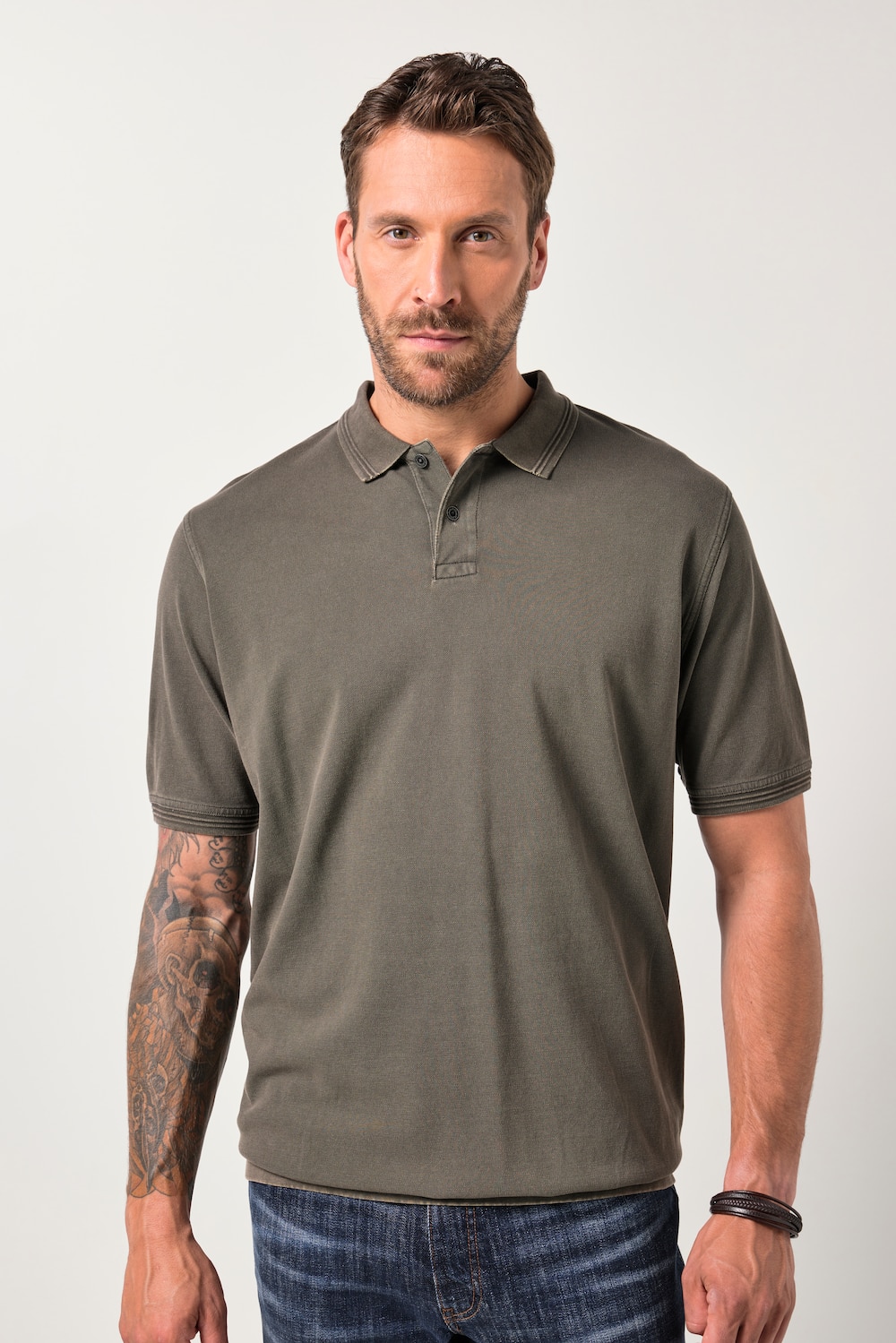 JP1880 poloshirt, Buik-Fit, korte mouwen, piqué, vintage look, XXL tot 8XL