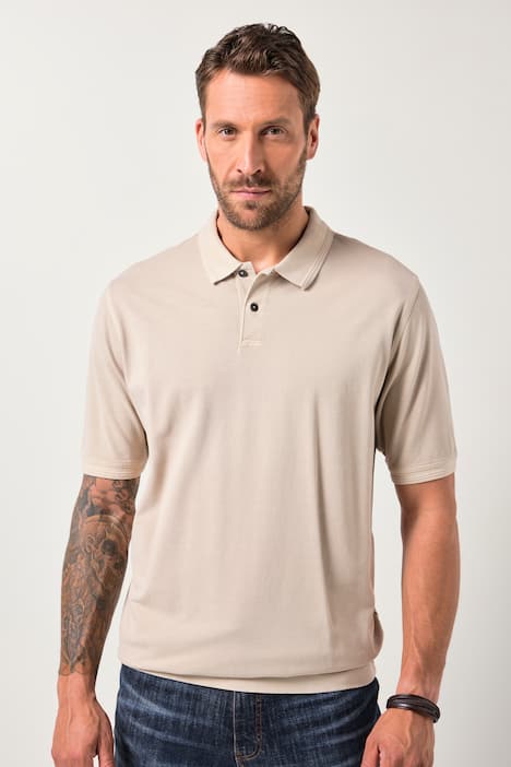 Maglia polo JP1880 in piqué con taglio speciale per l'addome, stile vintage e mezze maniche, disponibile dalla tg. XXL fino alla 8XL
