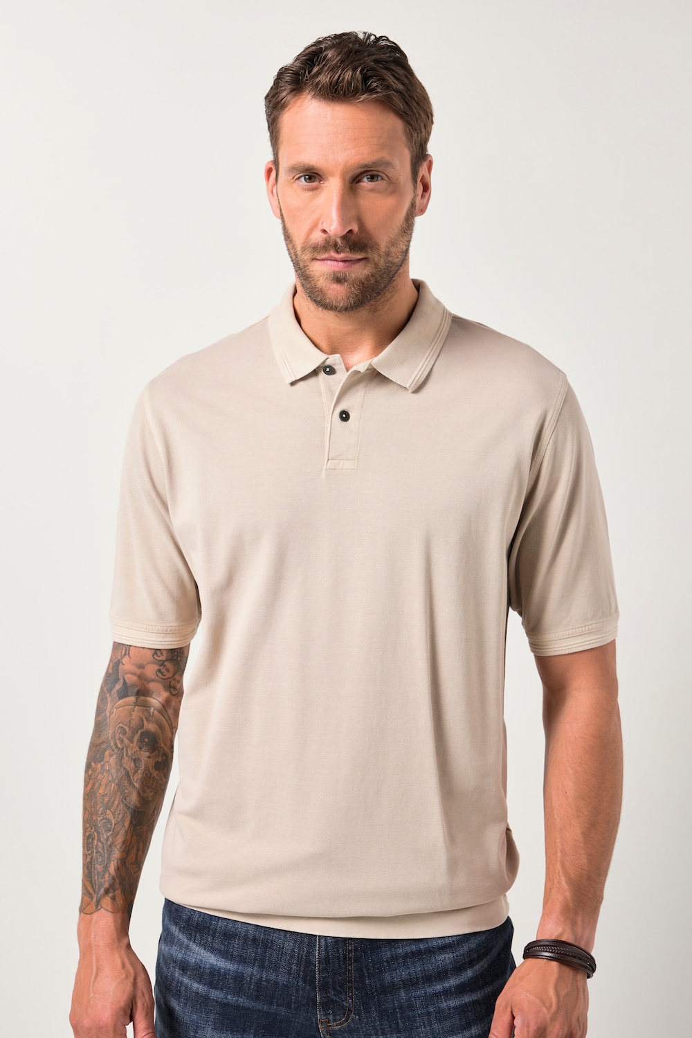 JP1880 poloshirt, Buik-Fit, korte mouwen, piqué, vintage look, XXL tot 8XL