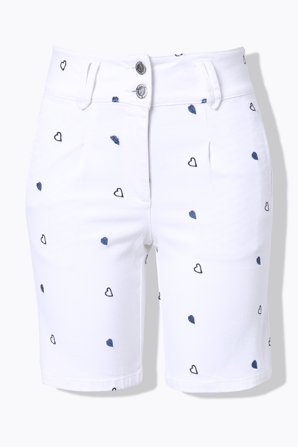 Stora storlekar Jeansshorts, Dam, vit, storlek: 48, Bomull, Mia Moda