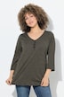 Shirt, Glitzerstreifen, V-Ausschnitt , 3/4-Arm
