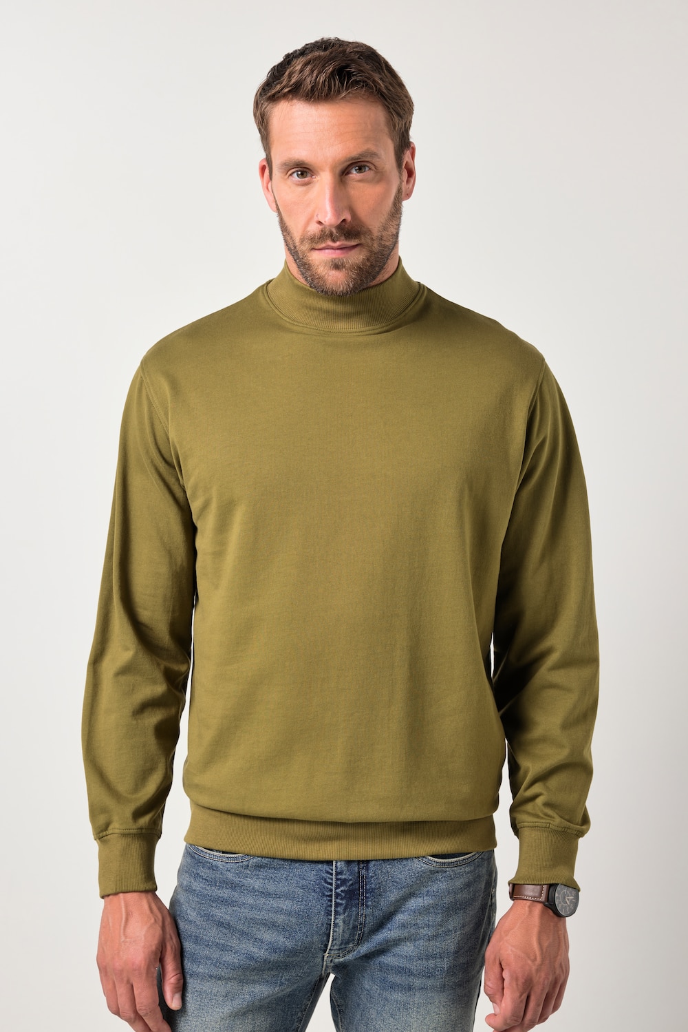 JP1880 sweatshirt, opstaande kraag, gladde sweatstof, tot 8XL