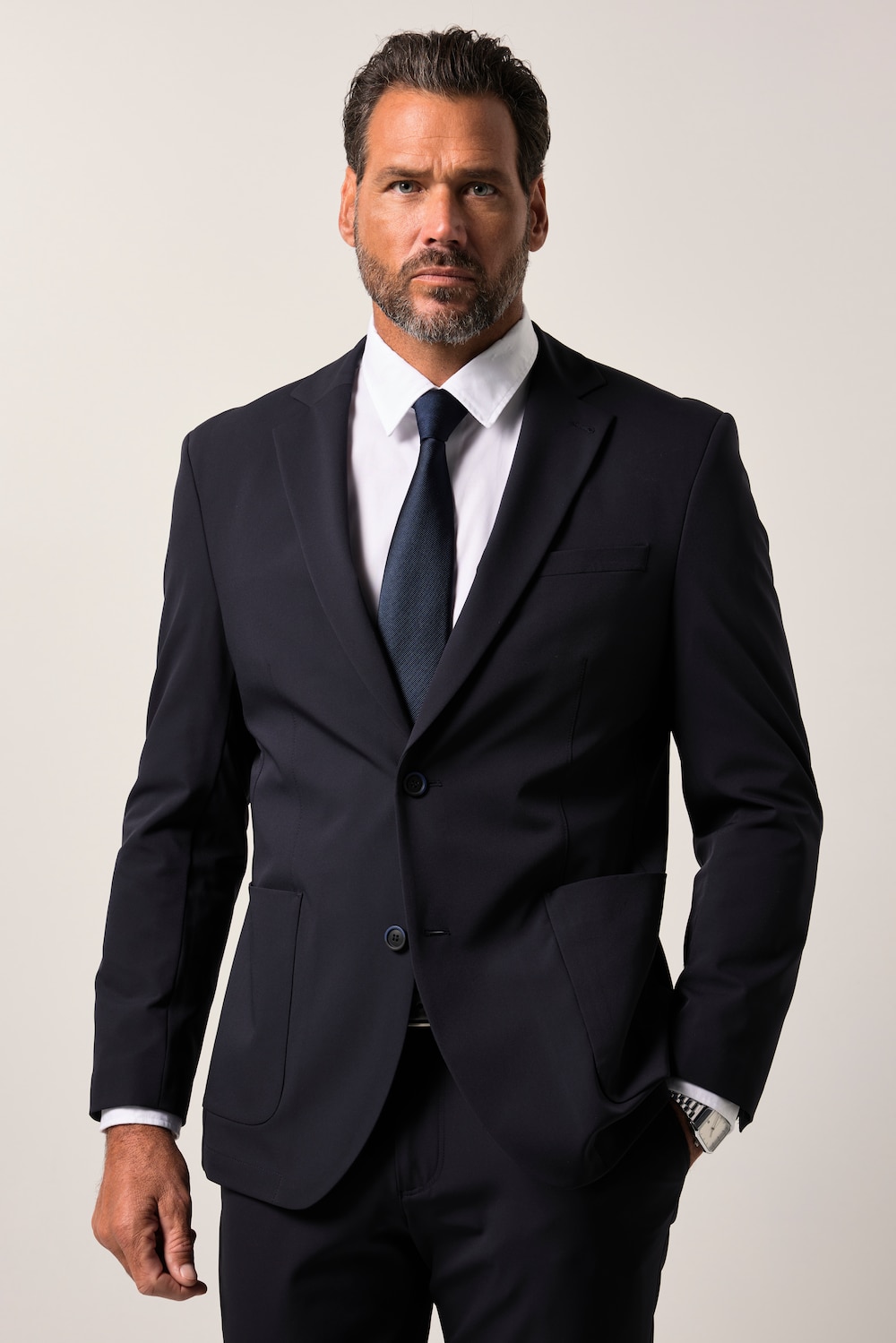 Stora storlekar Kavaj FLEXNAMIC®, Her, blå, storlek: 66, Polyester/Syntetfibrer/Elastan, JP1880