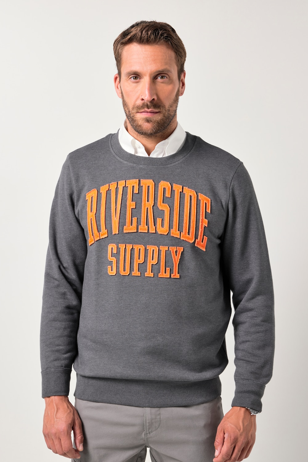 JP1880 Sweatshirt, Badges, glatter Sweat, bis 8 XL