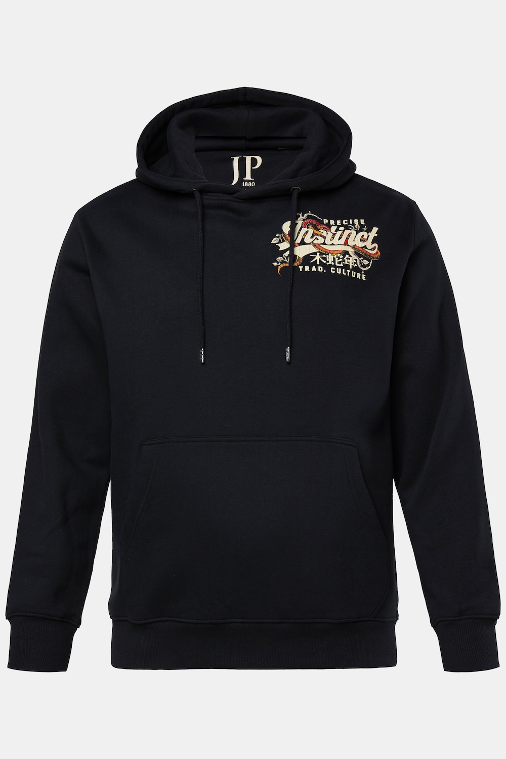 JP1880 hoodie, borstprint, capuchon, kangoeroezak, tot 8XL