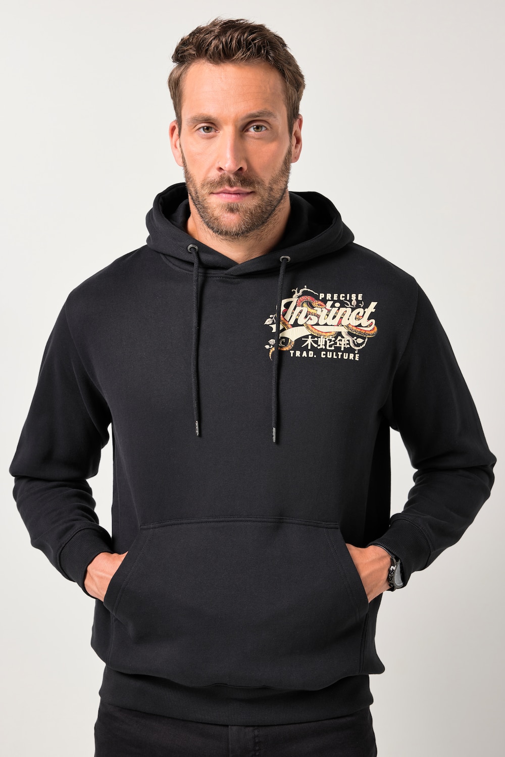 JP1880 Hoodie, Brustprint, Kapuze, Kängurutasche, bis 8 XL