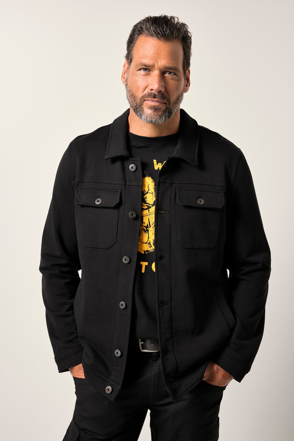 JP1880 Sweatjacke, Truckerstyle, Rückenprint, 3 Taschen, bis 8 XL