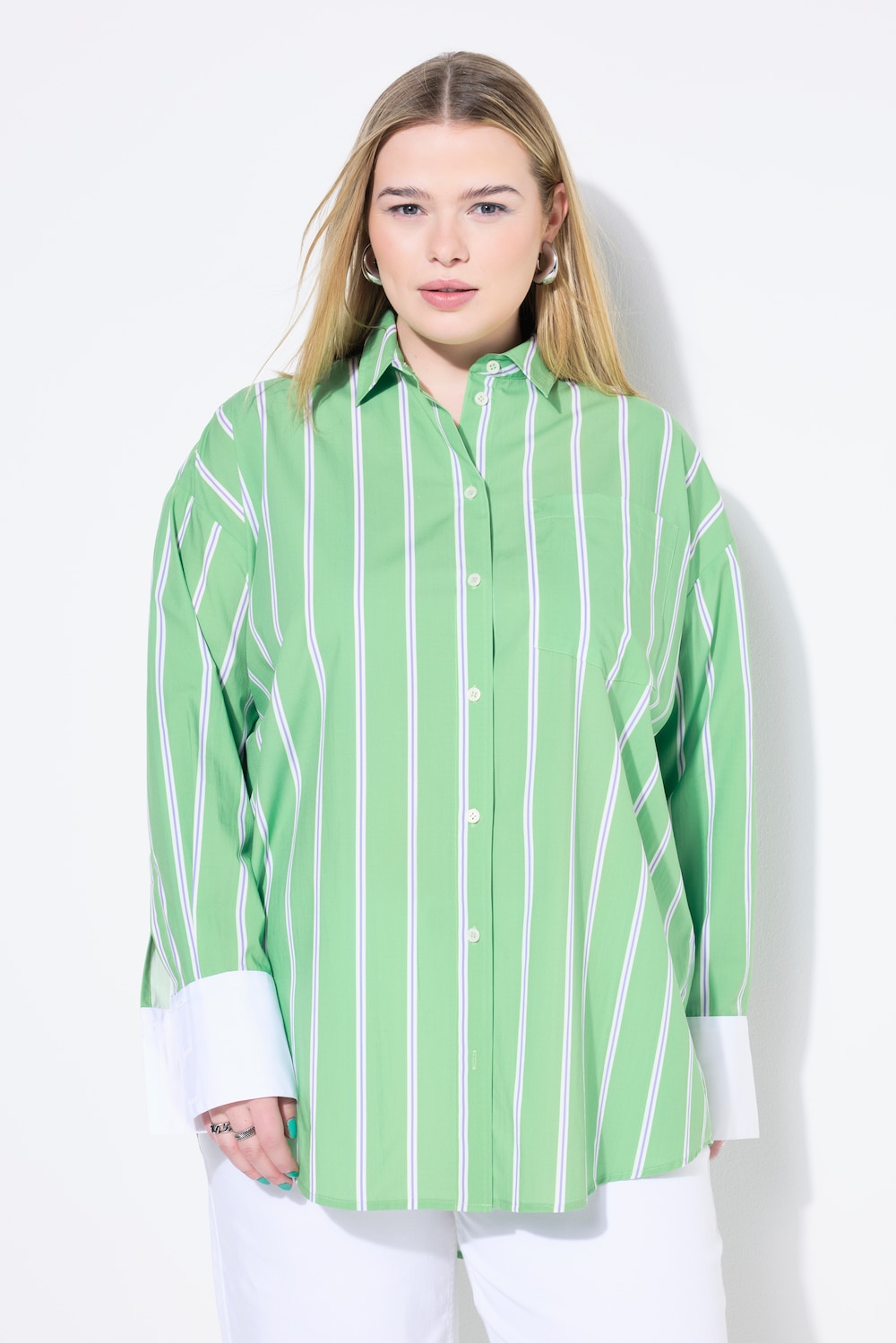 Große Größen Hemdbluse, Damen, grün, Größe: 58/60, Baumwolle, Studio Untold