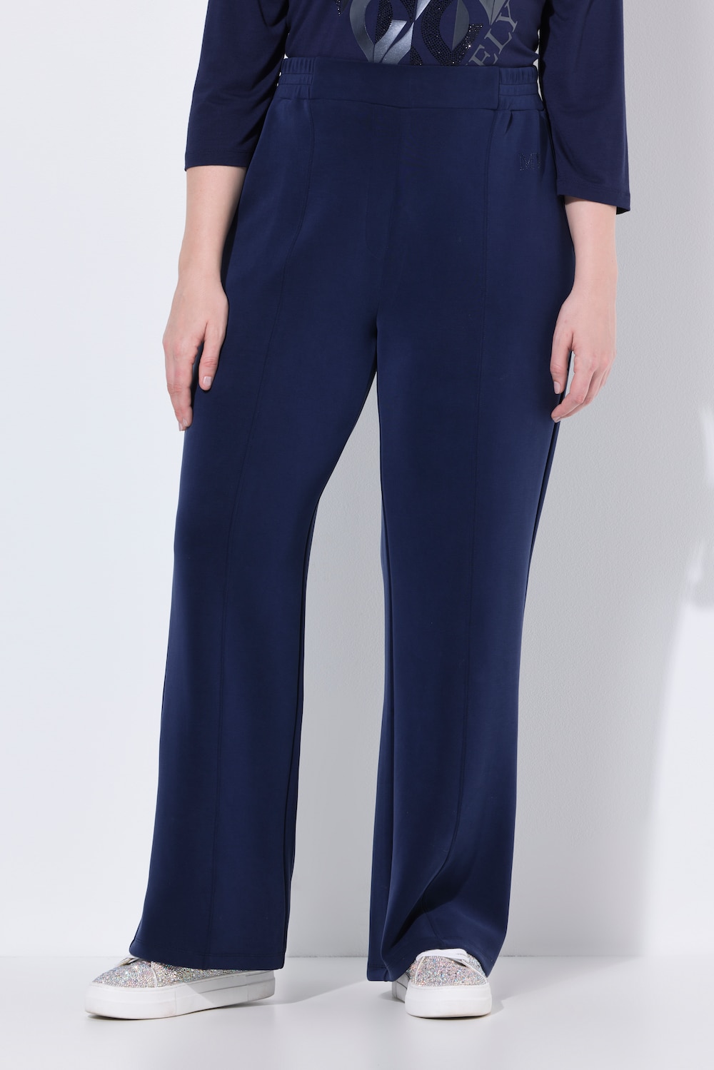 Große Größen Sweathose, Damen, blau, Größe: 46/48, Synthetische Fasern/Polyester, Ulla Popken