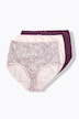 Slips maxi, pack de 3, rosas/color liso