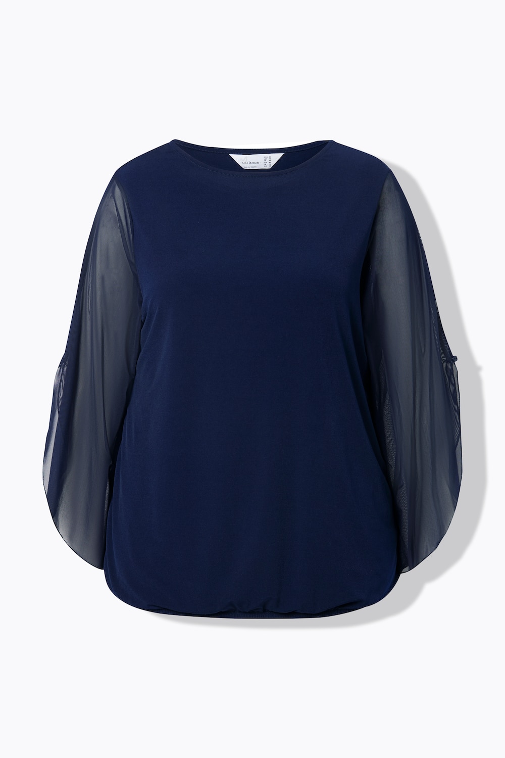 Stora storlekar Blus, Dam, blå, storlek: 44, Polyester, Mia Moda