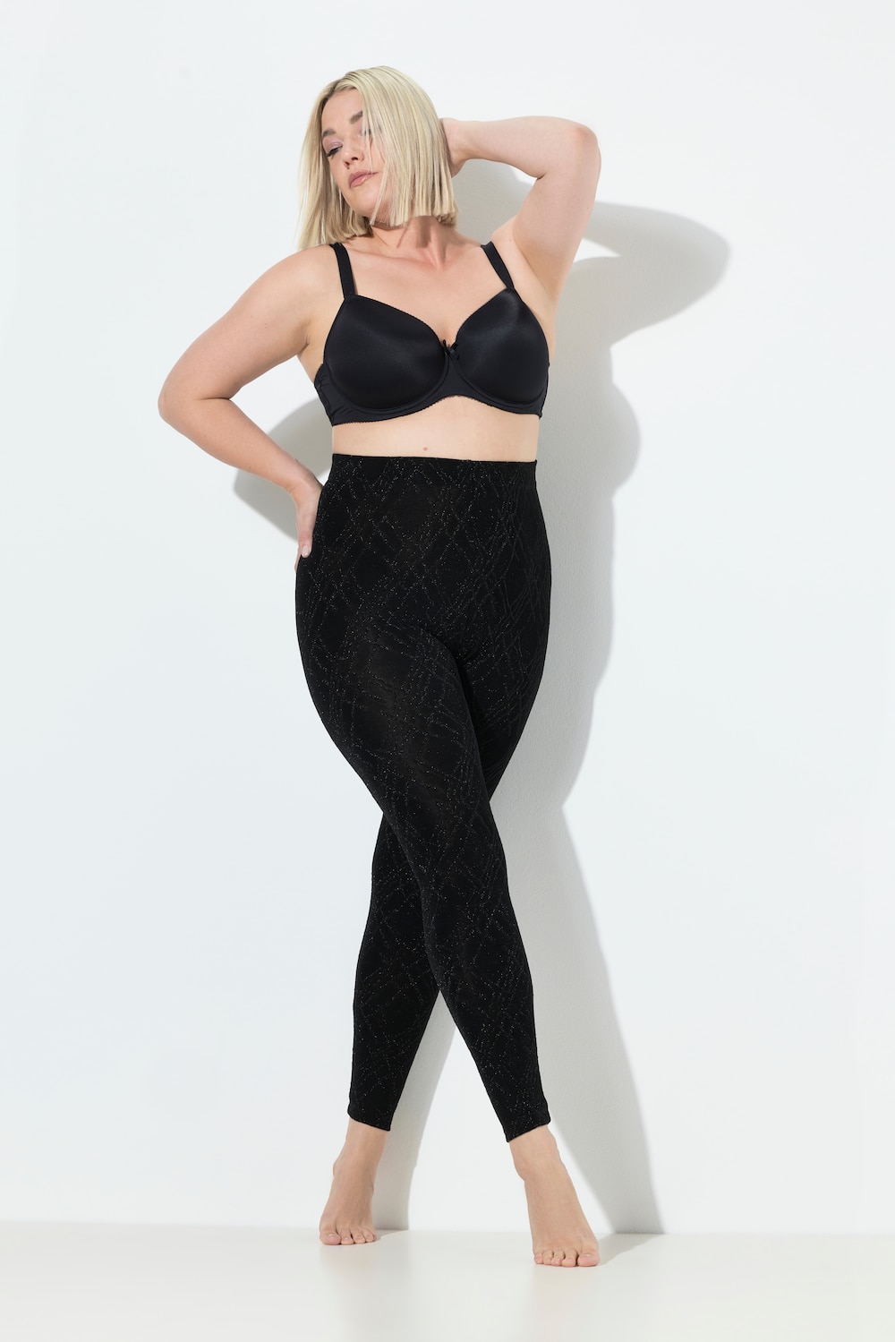 Strumpf-Leggings, gemustert, Glitter