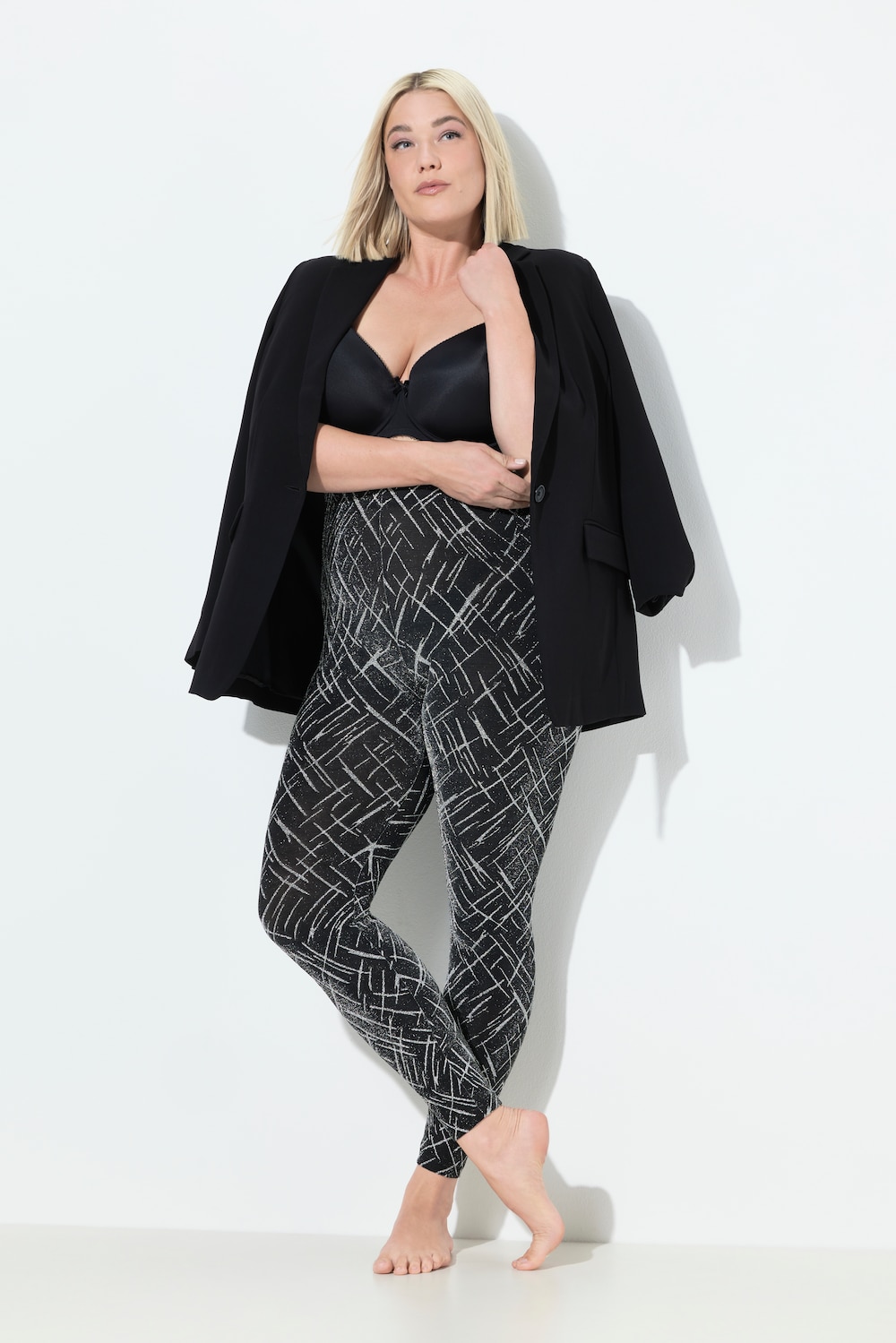 Strumpf-Leggings, gemustert, Glitter