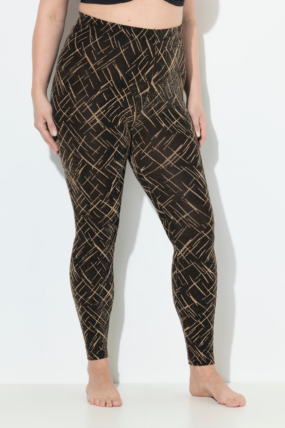 Große Größen Strumpf-Leggings, Damen, orange, Größe: 58/60, Synthetische Fasern/Metallische Fasern, Ulla Popken