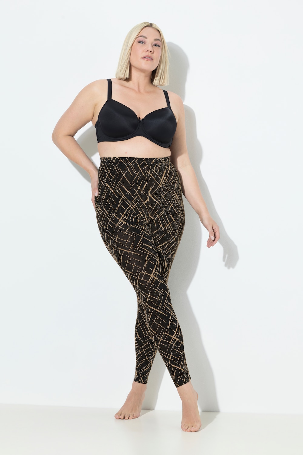 Strumpf-Leggings, gemustert, Glitter