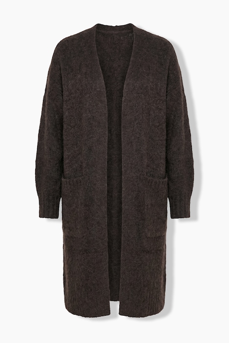 Cardigan long extrêmement doux, manches longues et coupe ouverte
