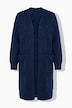 Long-Strickjacke, kuschelweich, offene Form, Langarm
