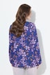 Bluse, blomster, A-linje, V-hals, langermet