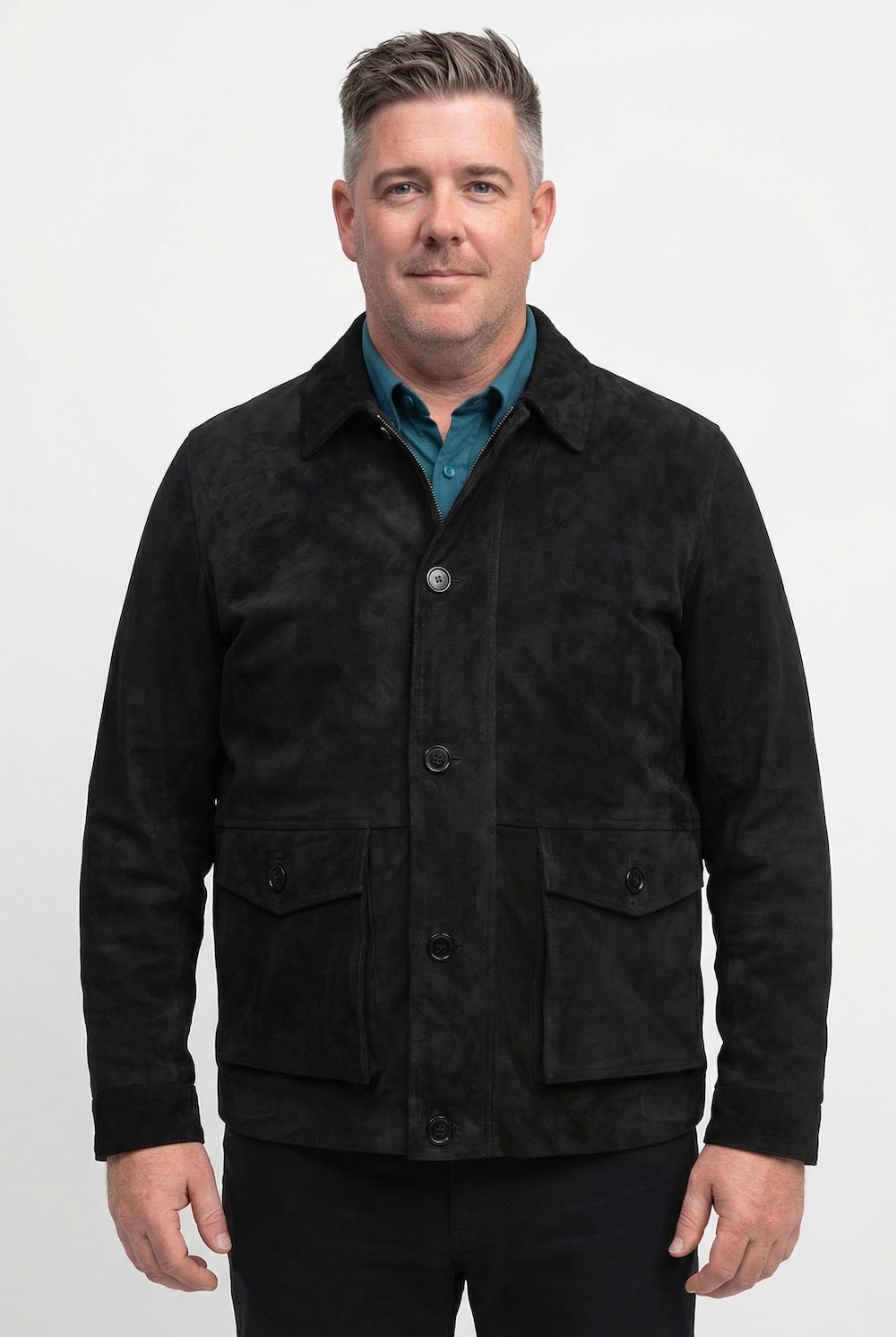 Boston Park Lederjacke, Leder, bestes Rindlseder, Pattentaschen, bis 80/82