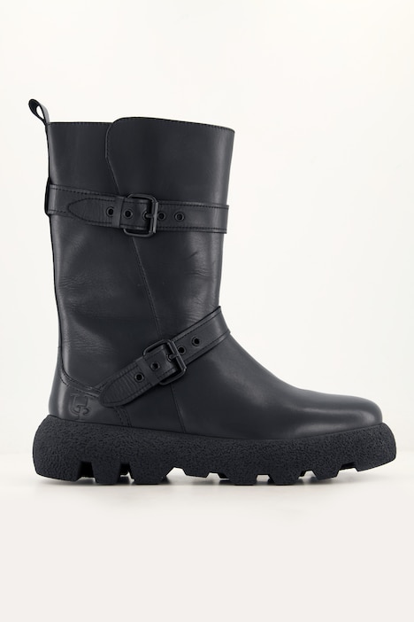 Leder-Boots, Nappaleder, Zierbänder, Zipper, Weite H