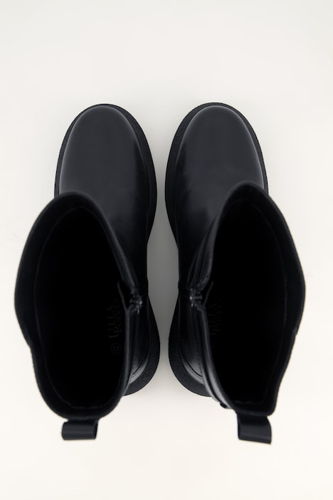 Leder-Boots, Nappaleder, Zierbänder, Zipper, Weite H