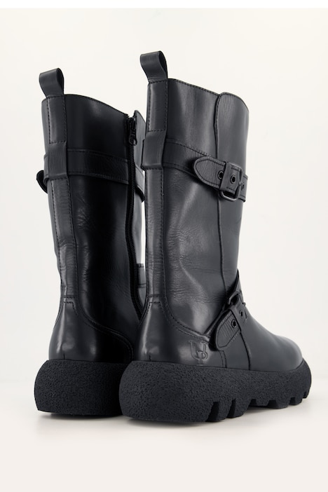 Leder-Boots, Nappaleder, Zierbänder, Zipper, Weite H