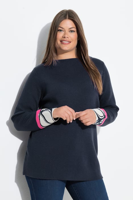 Strikkegenser, turtleneck, lange ermer