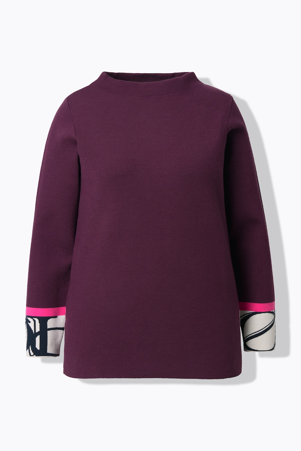 Stora storlekar Stickad tröja, Dam, lila, storlek: 56/58, Viskos/Syntetfibrer/Polyester, LAURASON