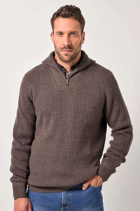Maglione polo JP1880 con collo con zip, fino alla tg. 7XL