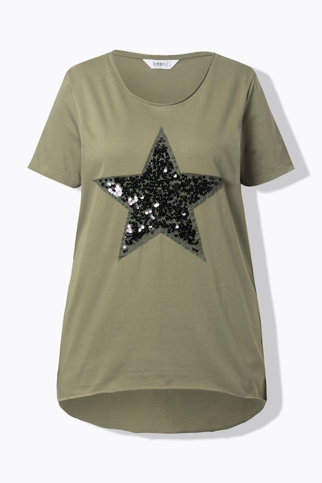 T-Shirt, A-Linie, Pailletten-Stern