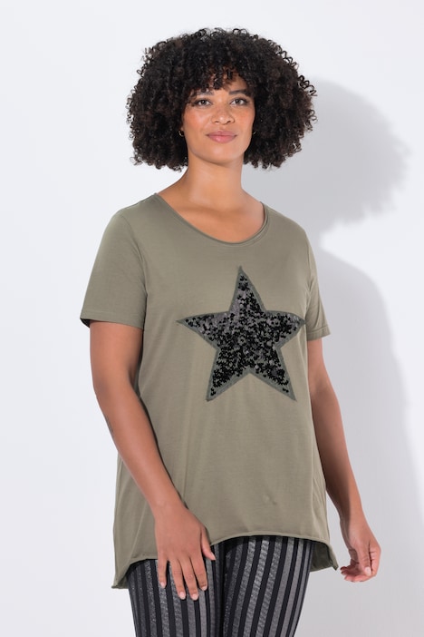 T-shirt, A-lijn, ster van pailletten