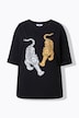 T-shirt, boxy fit, tiger, 3/4 sleeves