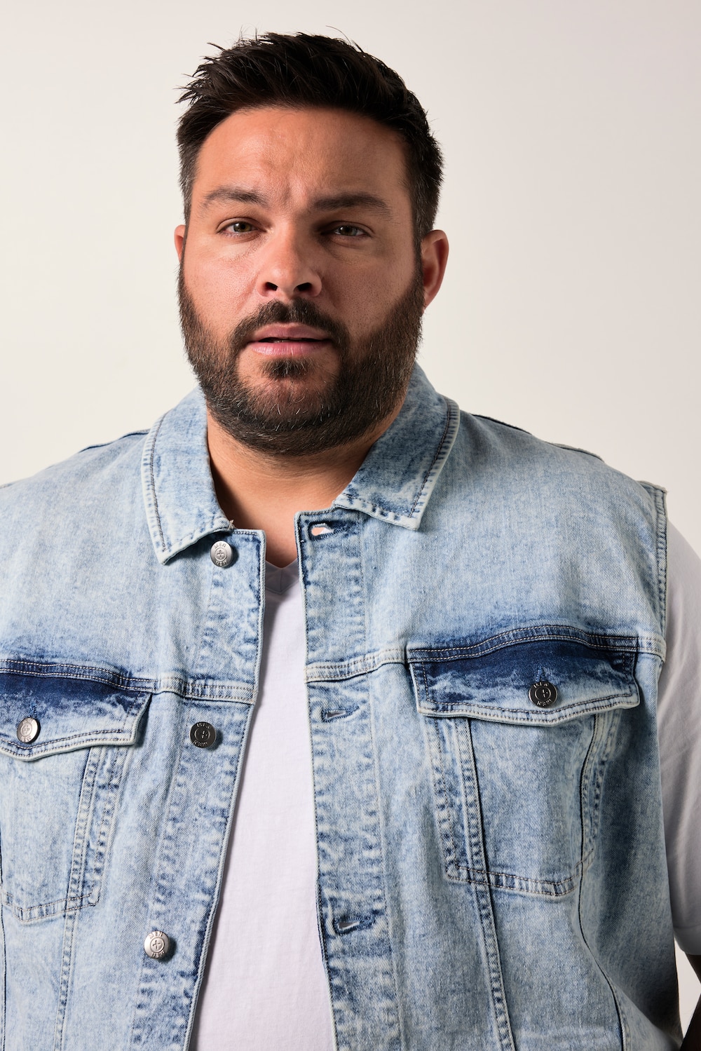 Stora storlekar Jeansväst, Her, blå, storlek: 4XL, Bomull, Men Plus